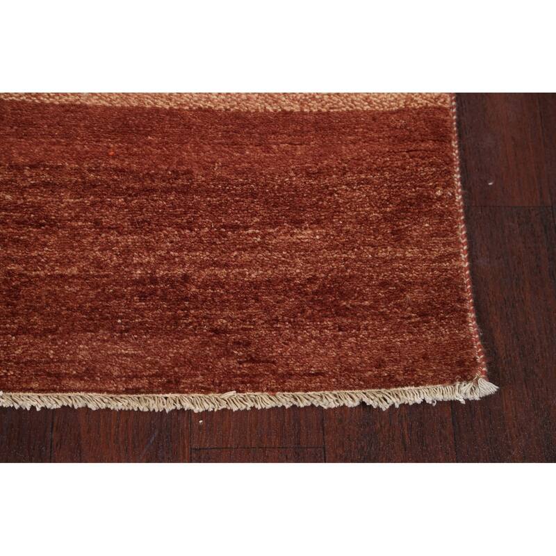 Modern Gabbeh Kashkoli Oriental Long Runner Rug Wool Hand-knotted - 3'1" x 16'7"