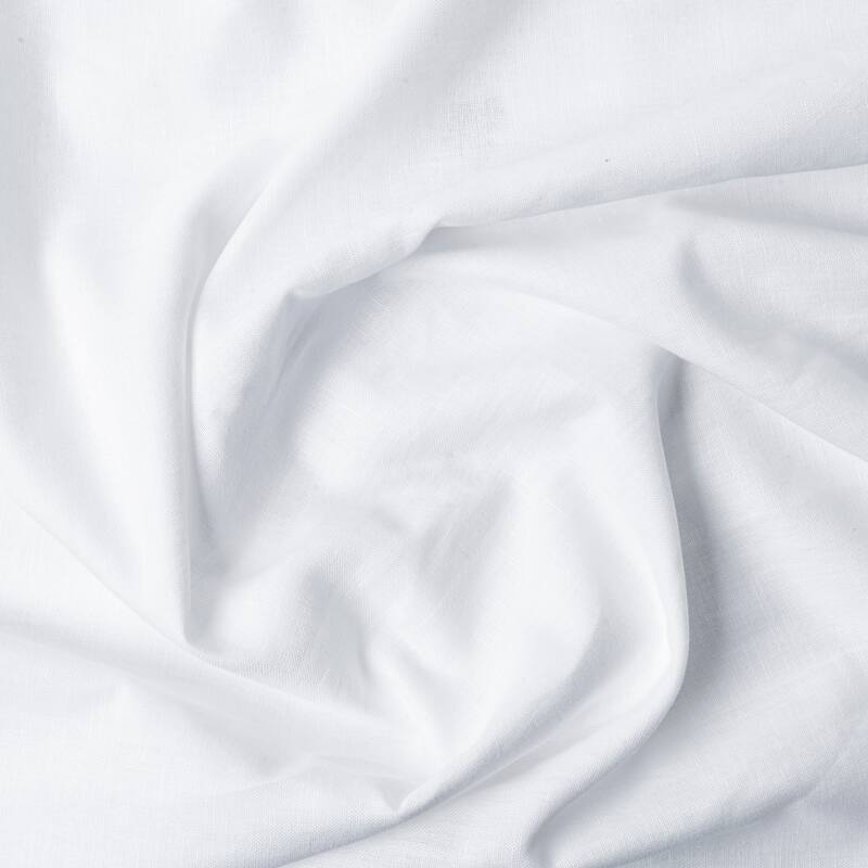 Serene Premium Cotton-Linen Blend Rod Pocket W Back Tabs Single Curtain Panel