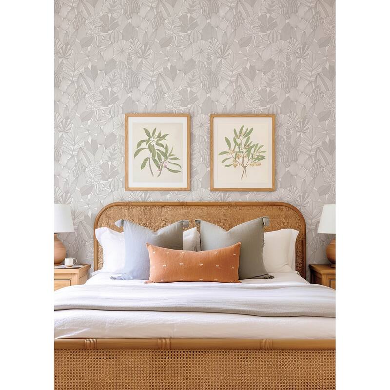 A-Street Prints Mathias Grey Botanical Wallpaper