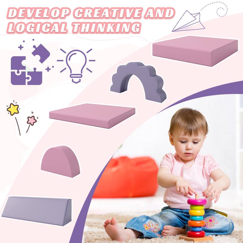 Foam Climbing Blocks Convertible Sofa ,Kids Play Couch, Indoor Climbing Structure for Toddlers, Infant, Kids, Pre-school