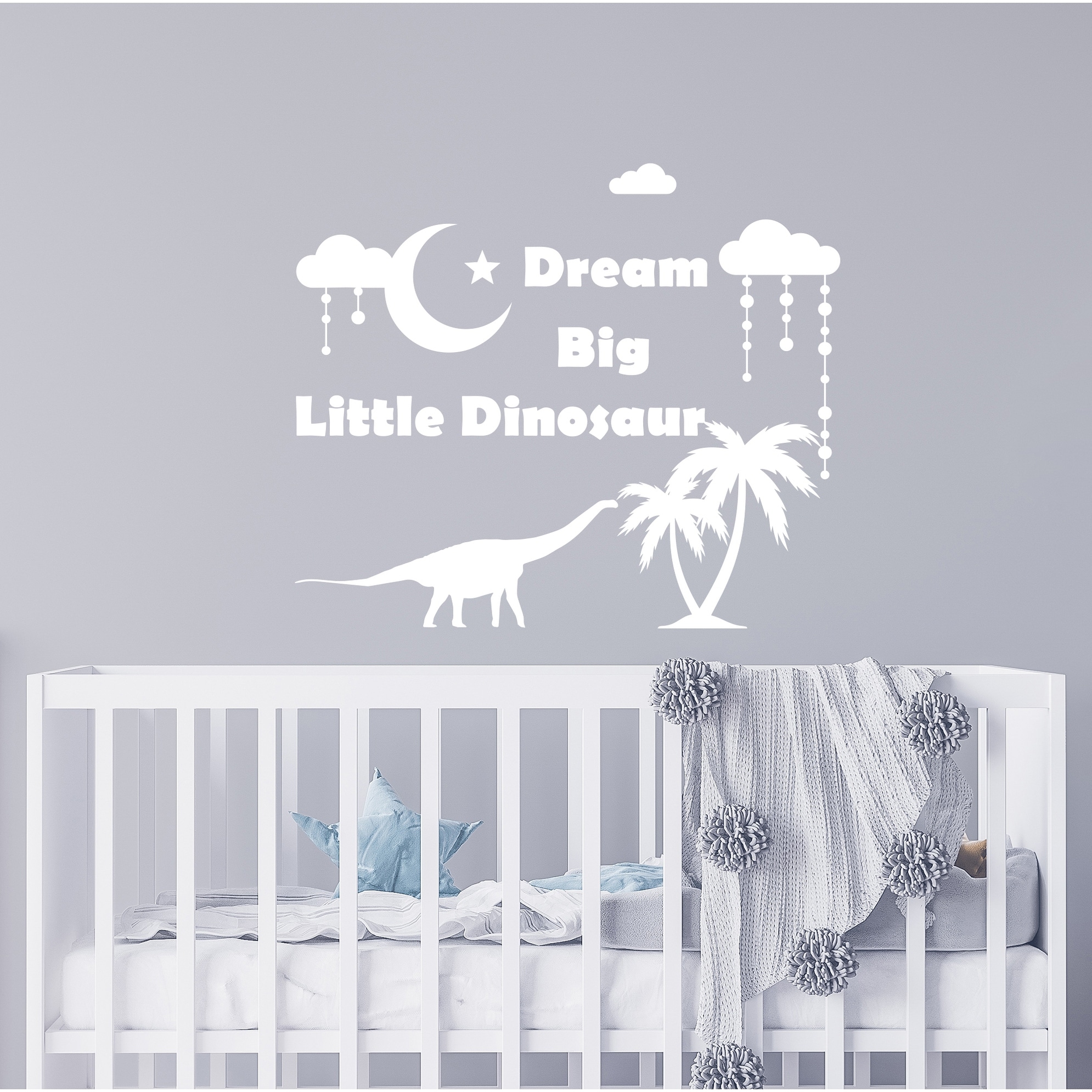 Dinosaur Brontosaurus Wall Decal & Personalized Name Baby Nursery Kids Room