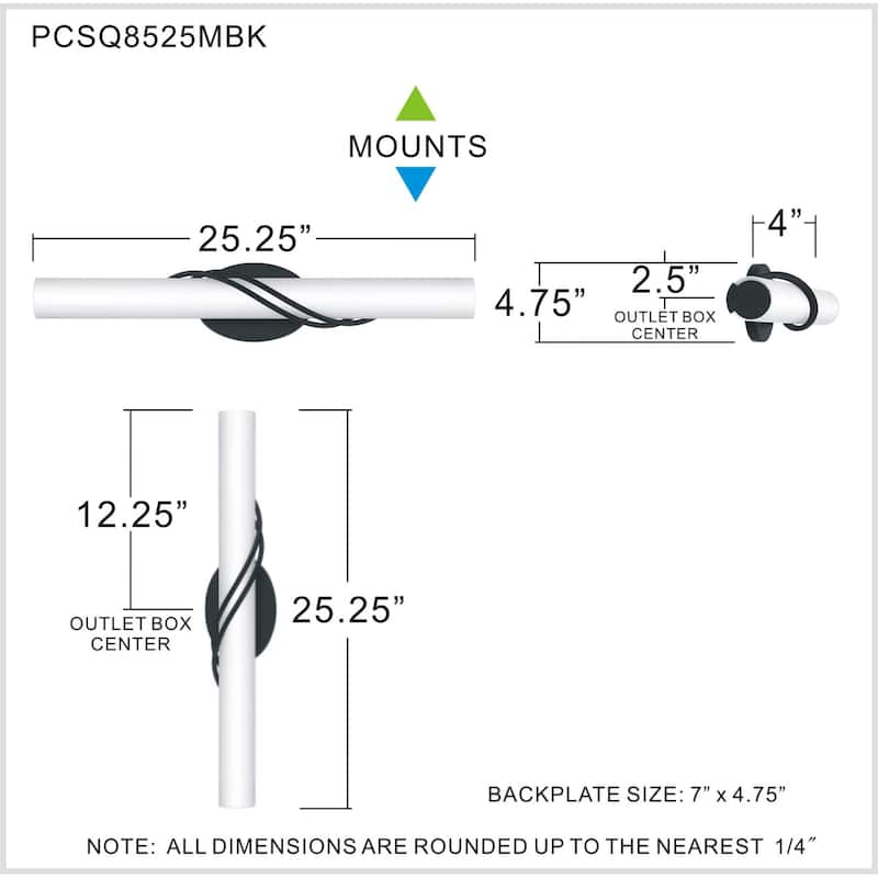 James Allan Crook 25" Wide ADA LED Bath Bar