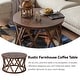 preview thumbnail 10 of 26, COZAYH Farmhouse End Table, Rustic Round Coffee Table with X-Motifs Legs, Wood Textured Top for Boho, French Country Decor