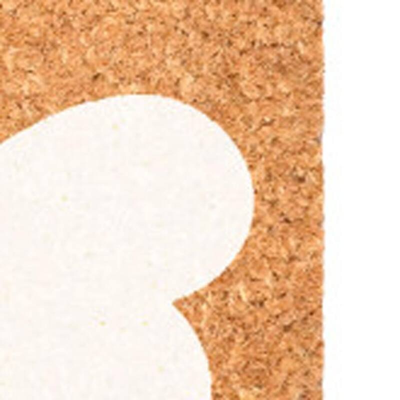 HomeRoots 17" X 29" Brown And White Hearts Outdoor Coir Door Mat - 17.00' X '29.00