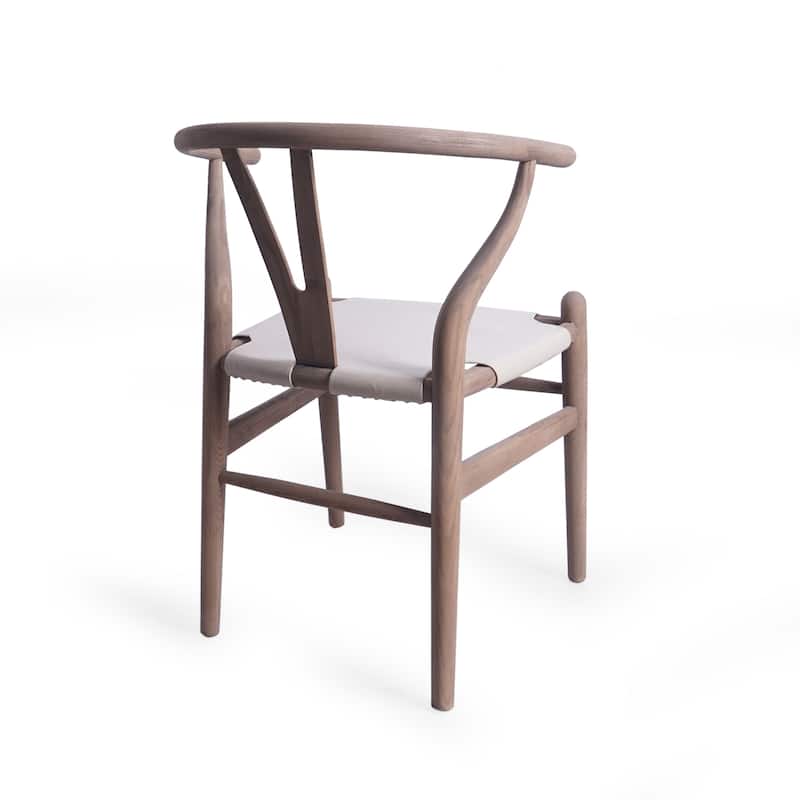 Roomfitters Mid-Century Accent Chair with Curved Backrest and Faux Leather Seat, Elegant Dining Seating