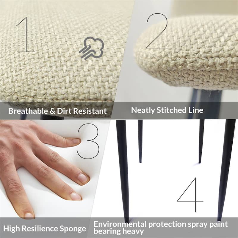 Modern Upholstered Dining Accent Chairs (Set of 4)
