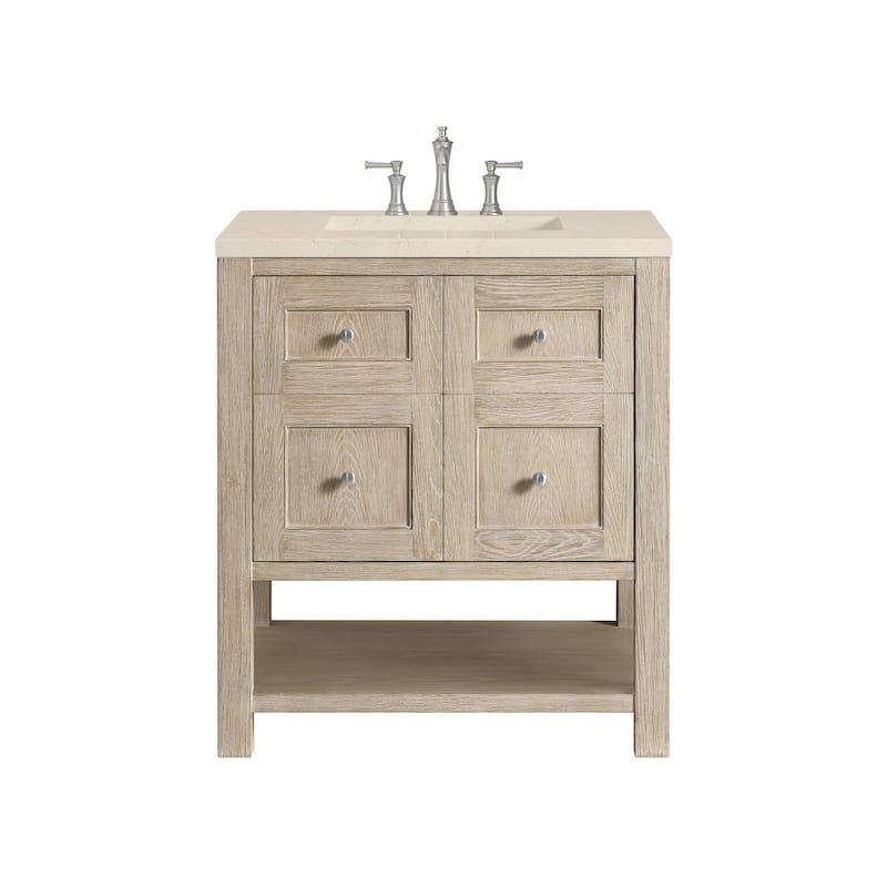 James Martin Vanities Breckenridge 30" Single Vanity, Whitewashed Oak - Eternal Marfil