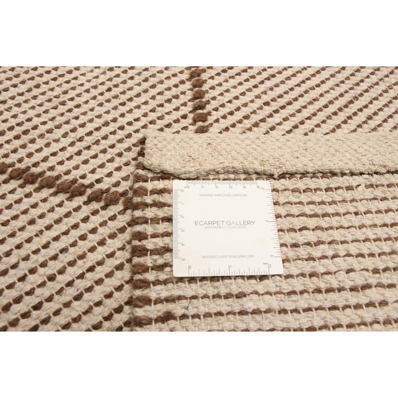 ECARPETGALLERY Braid weave Sienna Khaki Wool Rug - 5'0 x 7'9