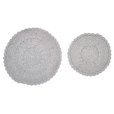 Park Designs Lace Accent Blue Mats Set - 8" DIA AND 10.5" DIA