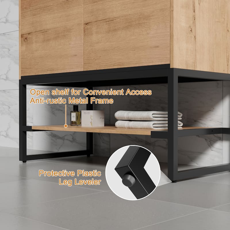 Bathroom Vanity Set Under-mount Ceramic Sink Combo Free Standing