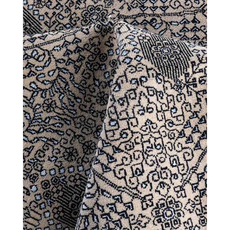 Ikat One-of-a-Kind Hand-Knotted Area Rug - Beige, 8' 1" x 10' 0" - 8' 1" x 10' 0"