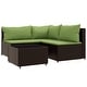 preview thumbnail 15 of 100, vidaXL Patio Corner Sofa with Cushions Black/Brown/Gray Poly Rattan