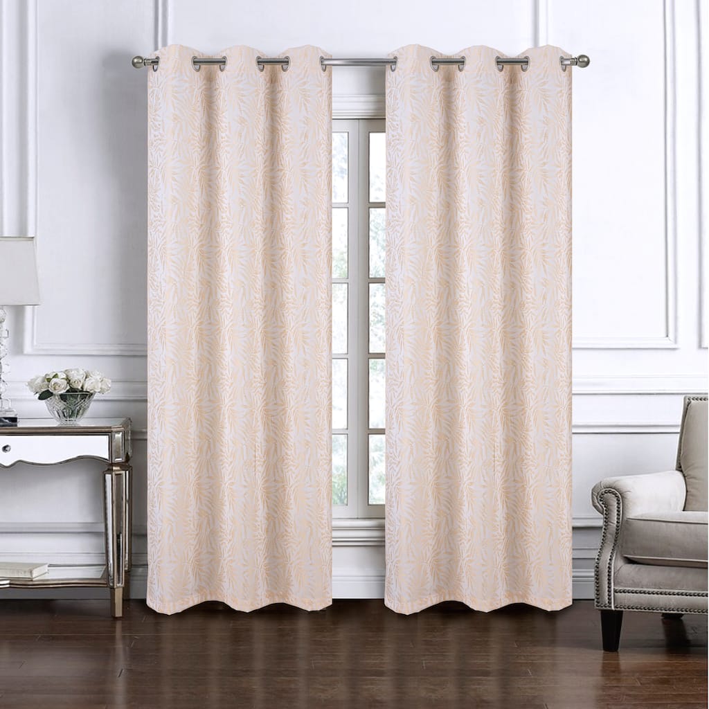 Liana Leaves Woven Jacquard Window Curtain Set