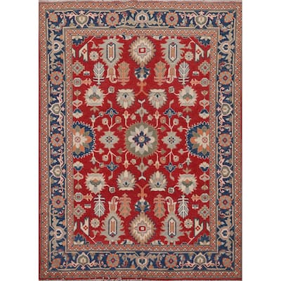 Red Oriental Kazak Area Rug Hand-Knotted Wool Carpet - 5'1" x 6'7"