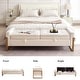 preview thumbnail 64 of 79, 66" Storage Bench King Size End of Bed with Double Lids and Gold Legs