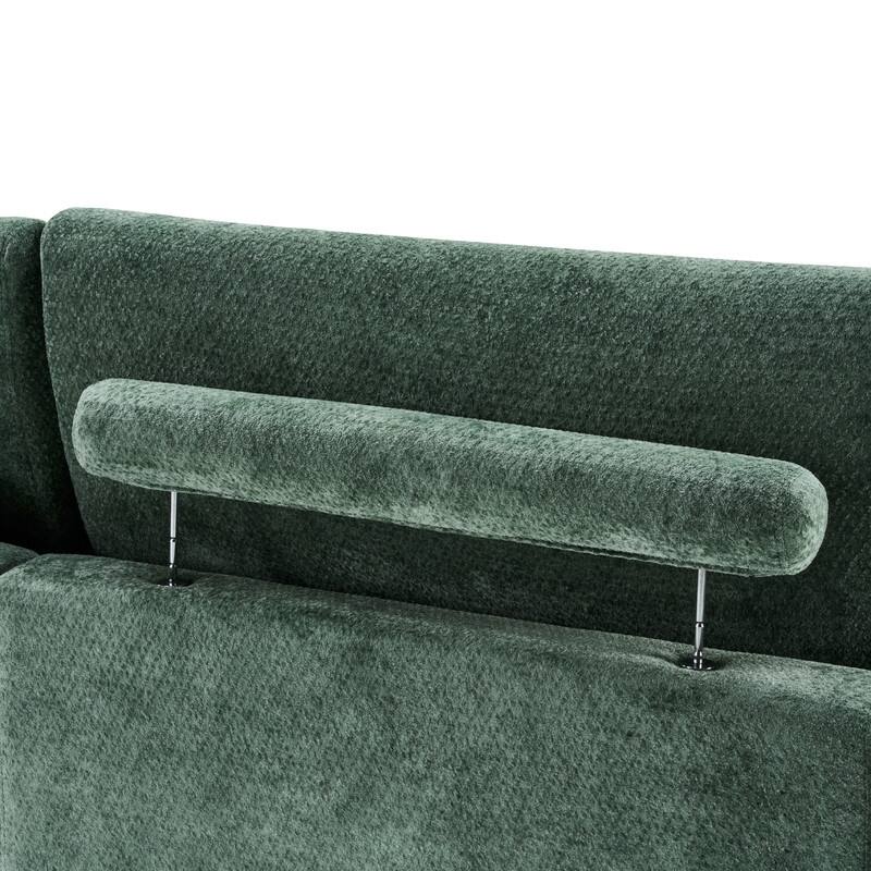 Chaise Lounge Chair Upholstered Modular Sofa with Cup & Phone Holders