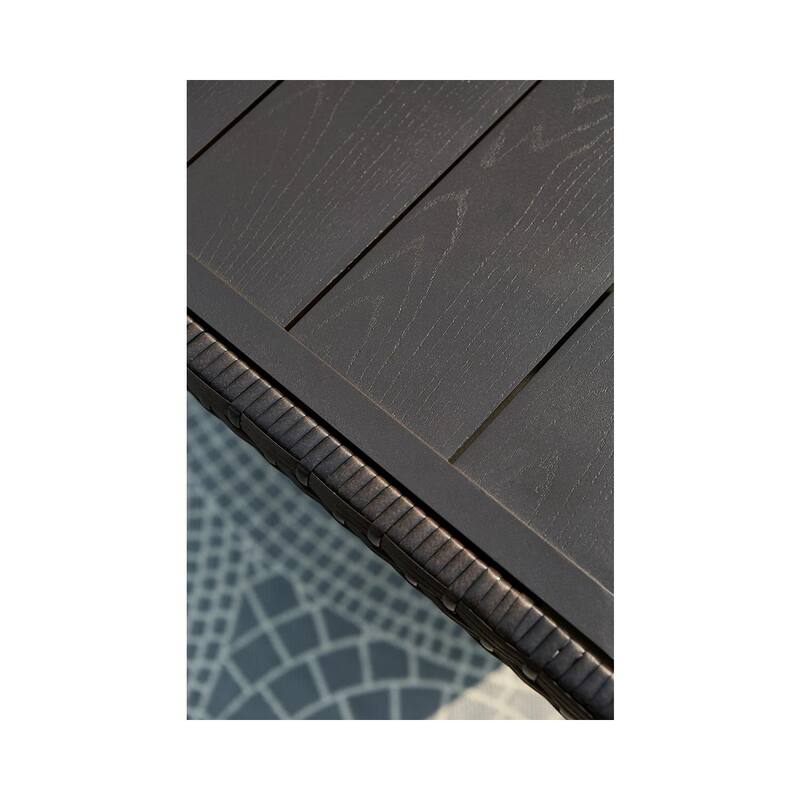 Signature Design by Ashley Easy Isle Dark Outdoor Brown Rectangular Table - 58.75" W x 33.5" D x 27.75" H