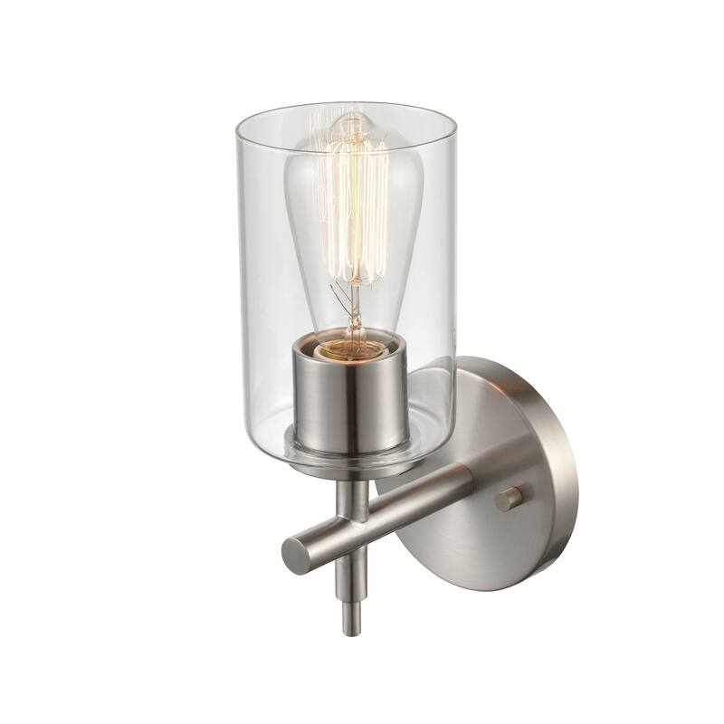 929 Lighting 1 Light bathroom Wall Sconce with clear Glass Shade