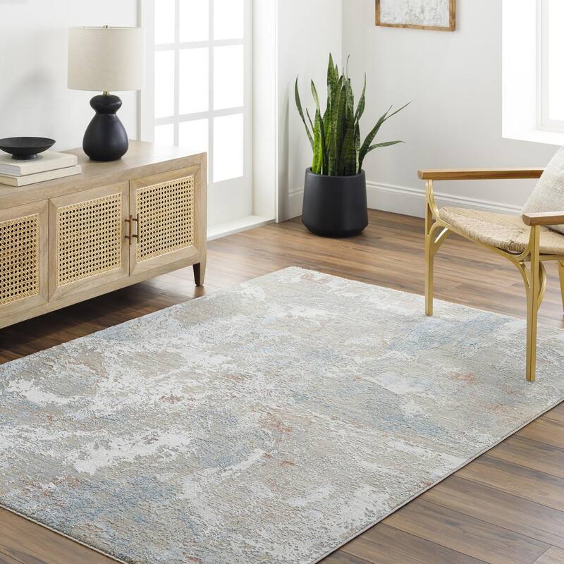 Livabliss Transitional Brunswick Abstract Area Rug - 10' x 13'11" - Blue/Rust