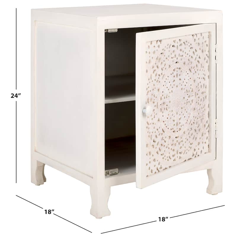 SAFAVIEH Caitlynn 2-Shelf 1-Door Nightstand (Fully Assembled)