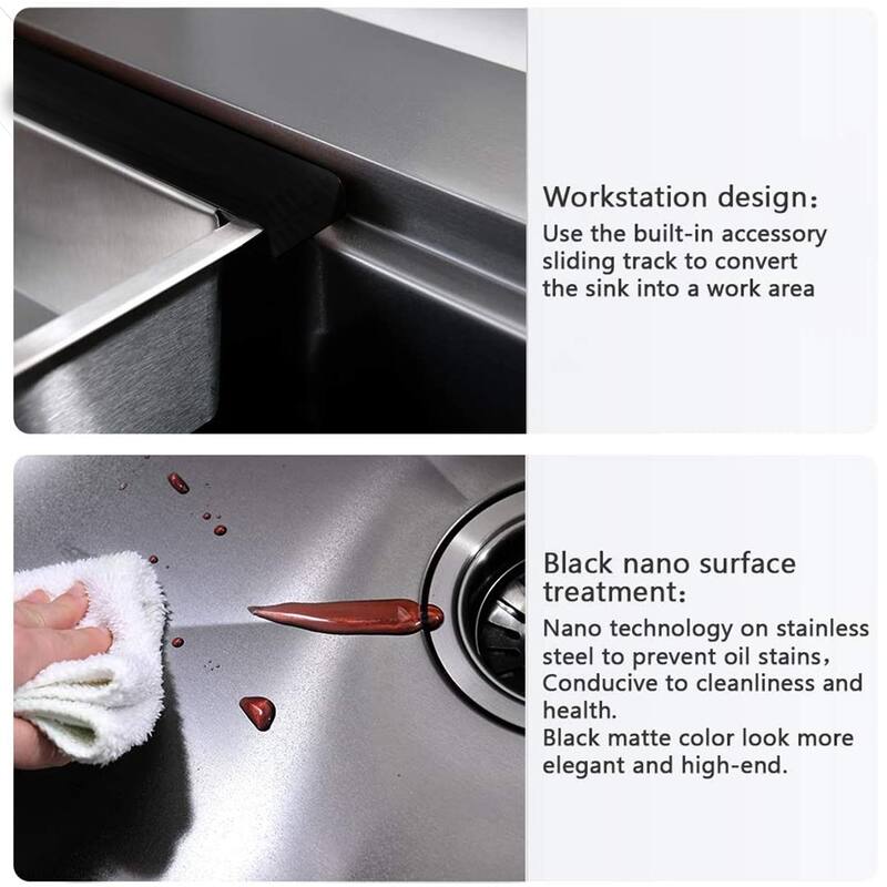 Drop-In Kitchen Sink Single Bowl with Intergrated Ledge and Accessories