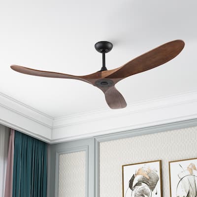 Timechee 60" 3-Blade Wood Ceiling Fan with Remote Control and Timing - 60 Inches