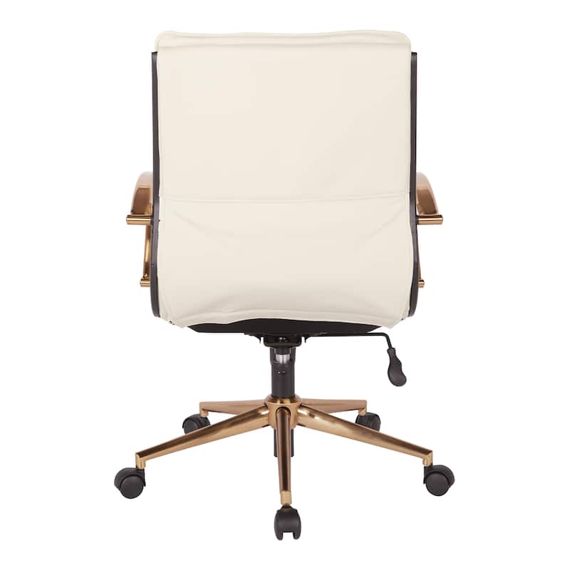 OSP Home Furnishings Gold Base Mid-back Faux Leather Office Chair