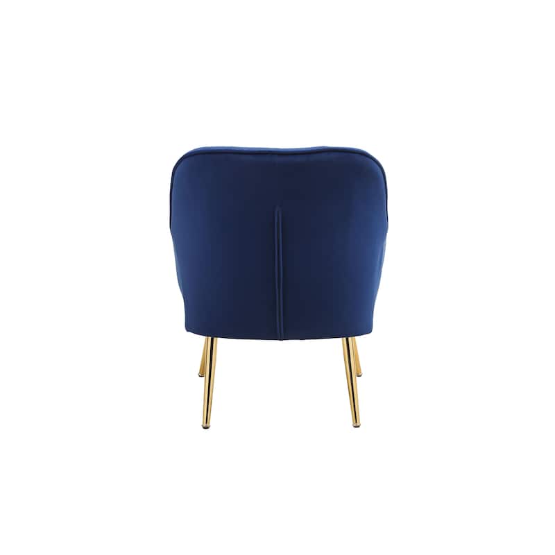 Velvet Mid-Century Armchair with Gold Legs and Modern Accent Chair (250lb Capacity)