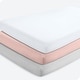 preview thumbnail 60 of 58, Bare Home Solid Ultra-Soft Crib Fitted Sheet Crib - 3 Pack - Pink Slipper/Cloud Grey/White