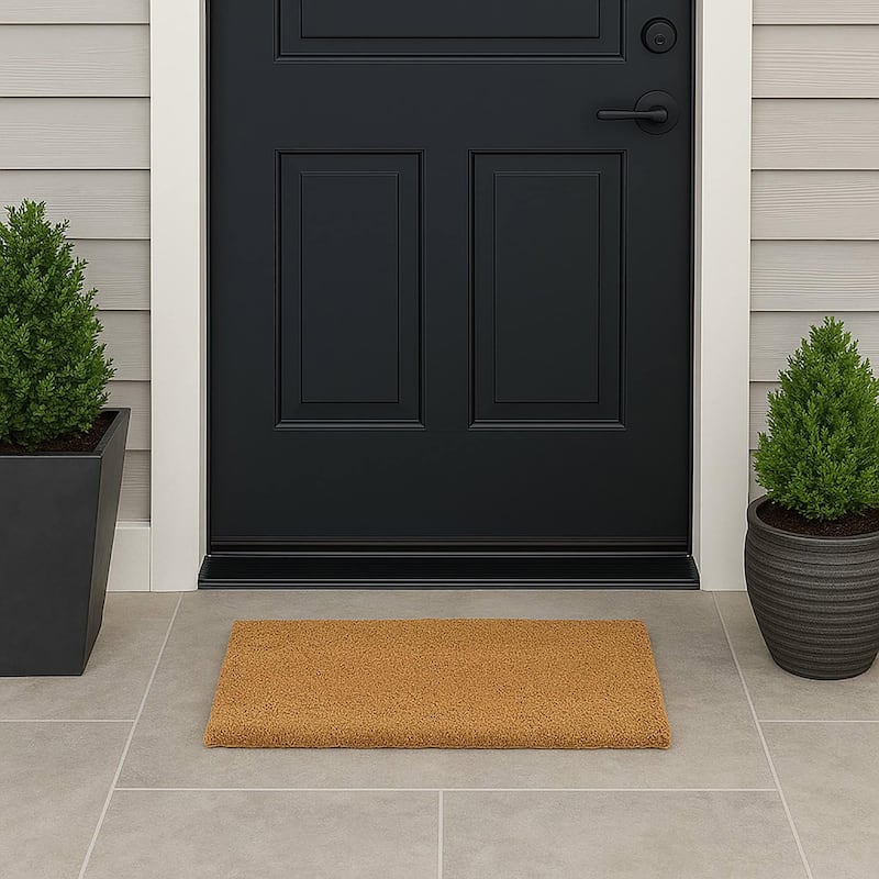 Front Door Mat Coir Coco Fibers Rug 24x13 Inch Natural - 13 W x 24 L x 5/8 H