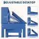 preview thumbnail 5 of 18, Adjustable Tilt Kids Desk and Chair Set - Wooden Study Table with Drawer, Cork Board & Hutch - Student Writing Desk