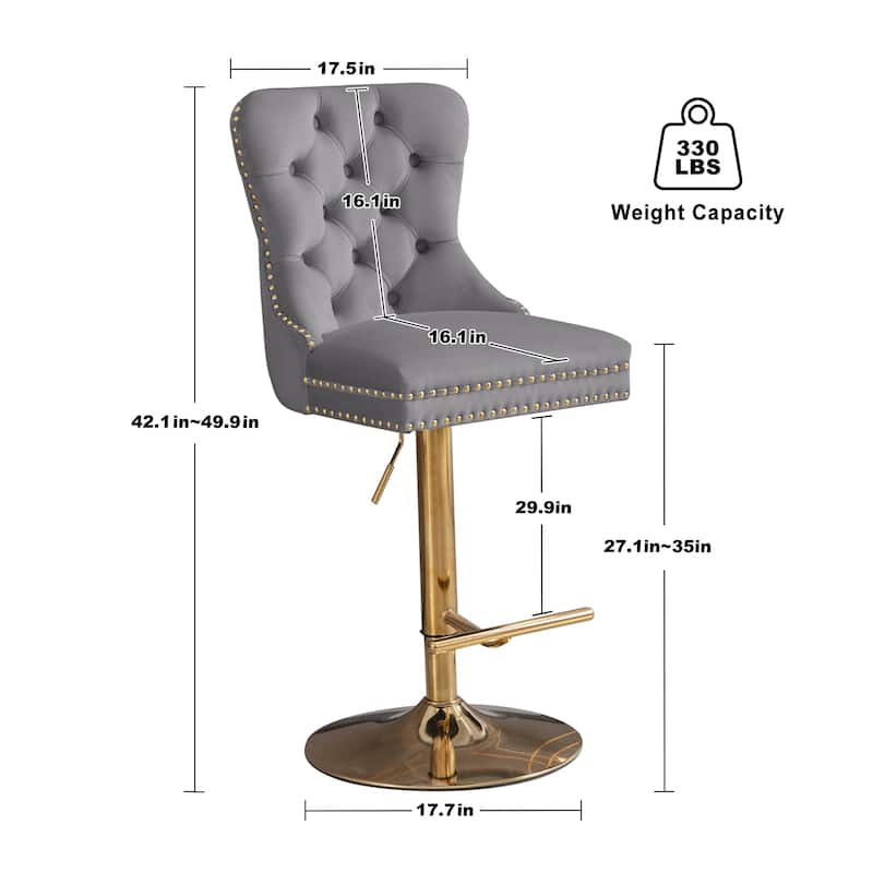 Modern Upholstered Adjusatble Thick Swivel Counter Barstools