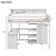 preview thumbnail 18 of 26, Wood Twin Size Loft bed with Multiple Storage Shelves and Wardrobe, Gray