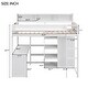 preview thumbnail 4 of 12, Wood Twin Size Loft bed with Multiple Storage Shelves and Wardrobe, White
