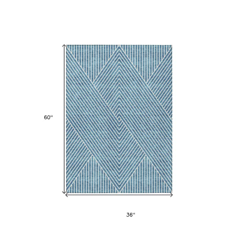 HomeRoots Geometric Transitional Rectangle Outdoor Rug