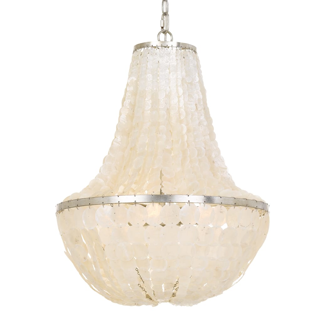 Brielle 6 Light Antique Silver Chandelier - 18'' W x 24'' H