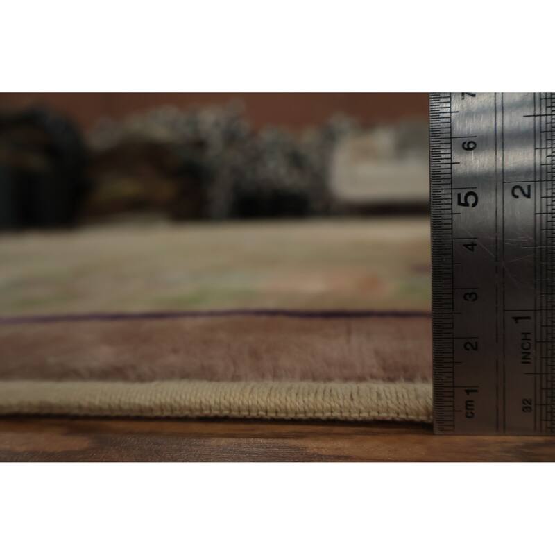 Hand Knotted Oriental 100% Wool Carpet Traditional Floral Oranges & Rust Art Deco Area Rug - 11' 9'' X 8' 11''