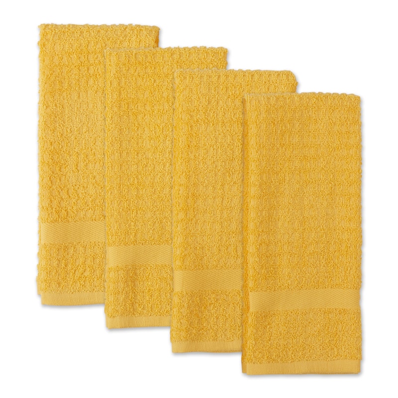 Solid Waffle Terry Dishtowel Set of 4