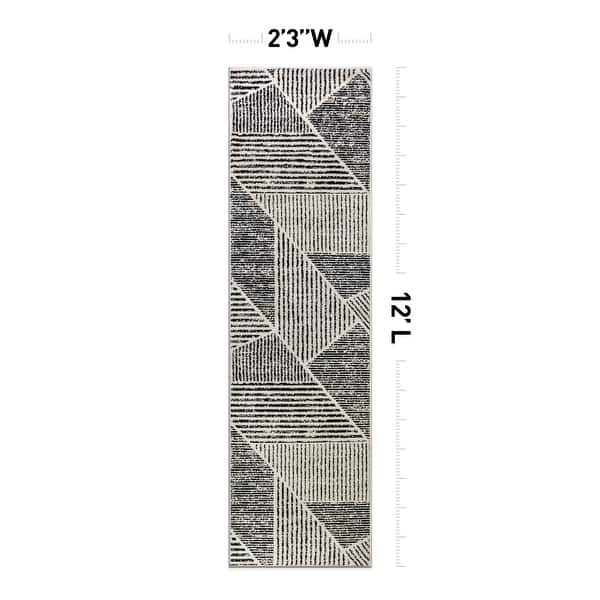 dimension image slide 12 of 14, Contemporary Distressed Geometric Area Rug