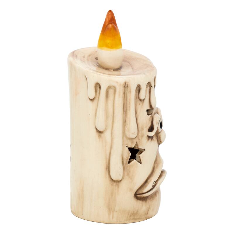 National Tree Company 6.5" White Halloween Porcelain Candle - 6.5 in