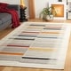 preview thumbnail 2 of 9, SAFAVIEH Handmade Kilim Fila Boho Stripe Wool Rug 3' x 5' - Ivory/Grey - Rectangle