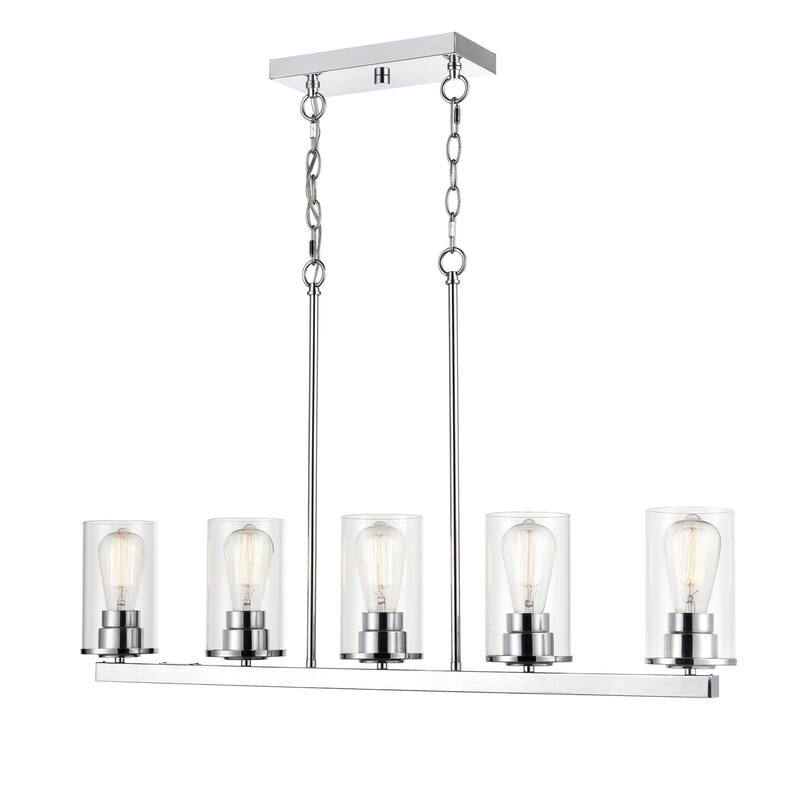 Millennium Lighting Verlana 5 Light Pendant Fixture in Multiple Finishes with Clear Glass Shades