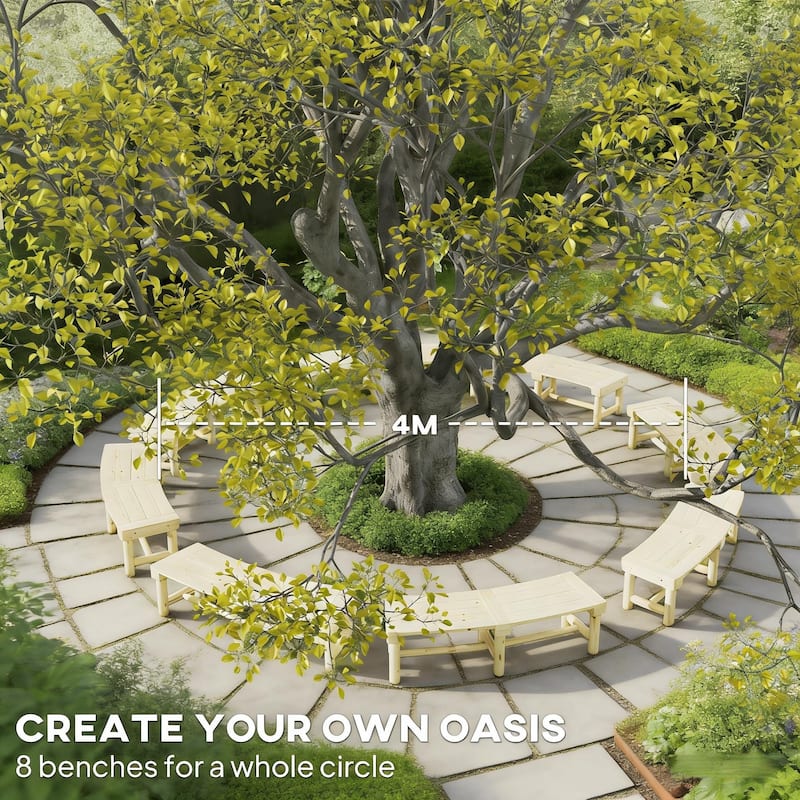 GDFStudio Outdoor Elaria Solid Fir Wooden Garden Bench with Slatted Seat Design