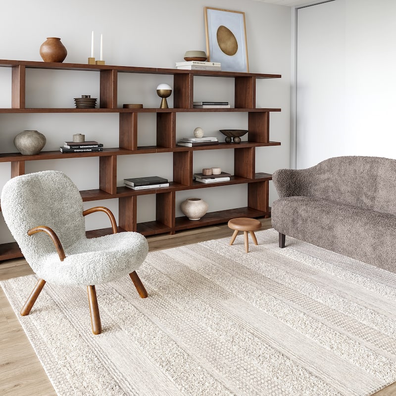 Samba Textured Cotton-Blend Area Rug - 4' x 6' - Cream