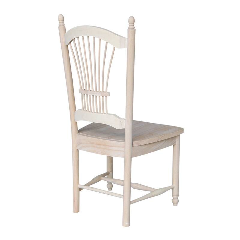 International Concepts Solid Wood Sheafback Dining Chairs, Set of 2