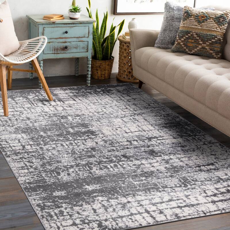 World Rug Gallery Distressed Abstract Modern Area Rug