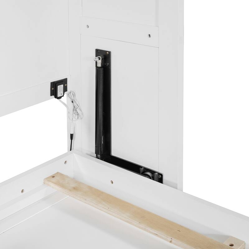 Queen Size Murphy Bed, Space Saving Wall Bed Cabinet with Dual-Piston Mechanism, No Box Spring Needed