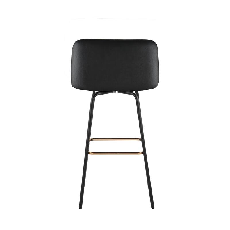 Silver Orchid Harding 30" Fixed-Height Swivel Bar Stool with Metal Legs (Set of 2)