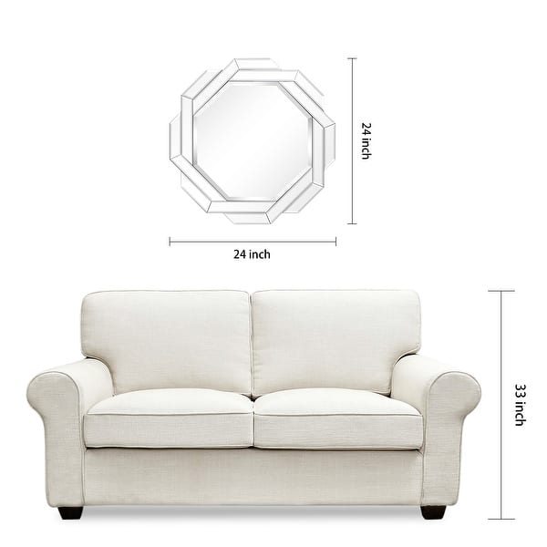 dimension image slide 2 of 4, Interlaced Round Beveled Framed Wall Mirror for Bathroom,Vanity, Bedroom