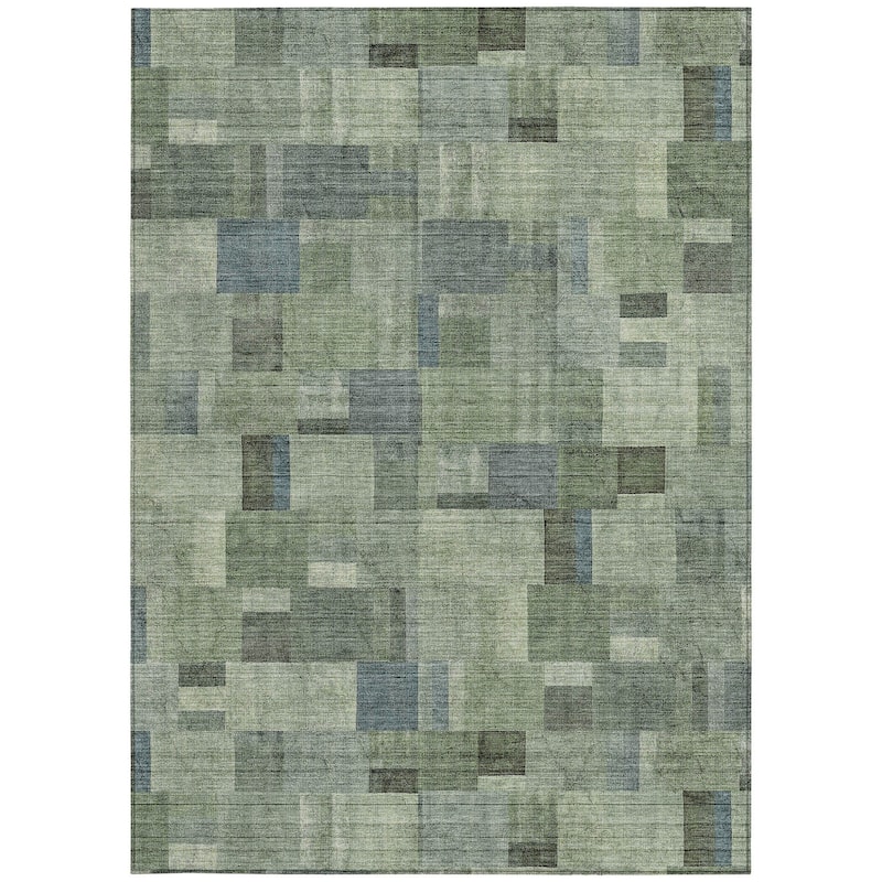 HomeRoots Geometric Transitional Rectangle Outdoor Rug